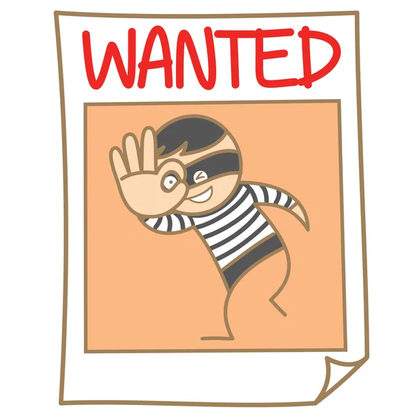 Notice thief wanted — Stock Vector