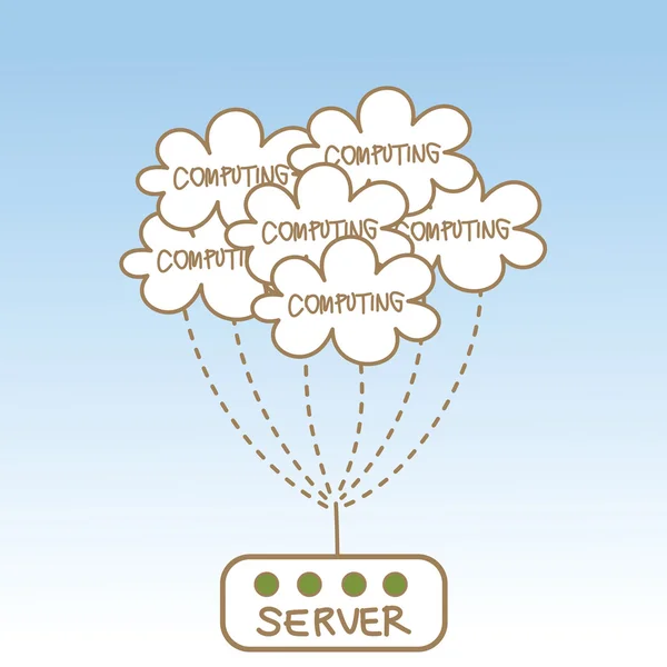 Cloud Computing Server — Stock vektor