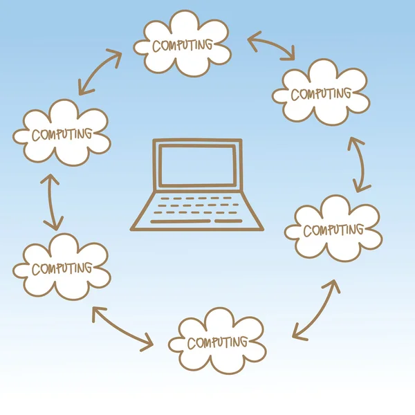 Cloud computing concept — Stock Vector