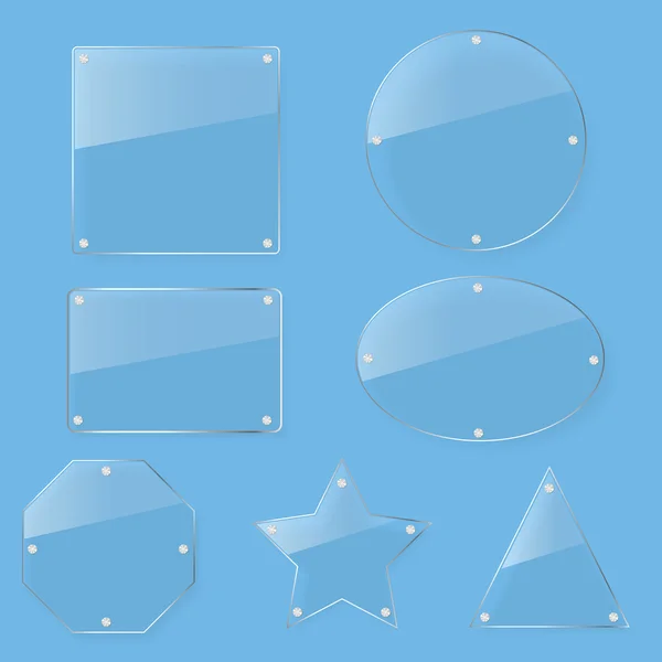 Set di lastre di vetro trasparente Vettoriali Stock Royalty Free
