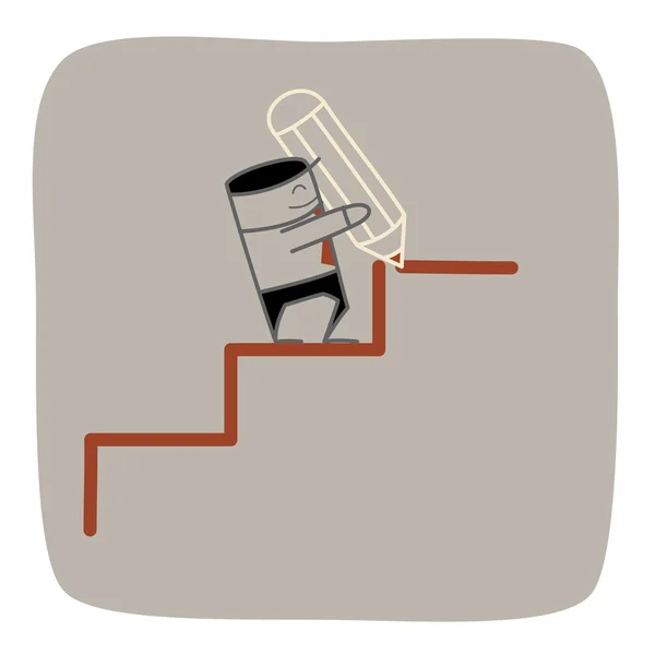 Confident business man challenge and develop — Stock Illustration Confident business man challenge and develop Vector Graphics