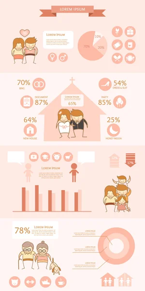 Couple love life expense infographic — Stock Vector
