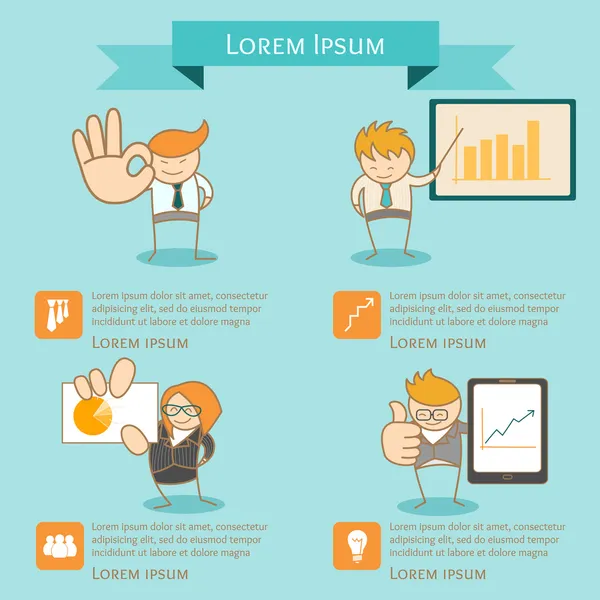 Uomo d'affari infografica presentazione Illustrazioni Stock Royalty Free