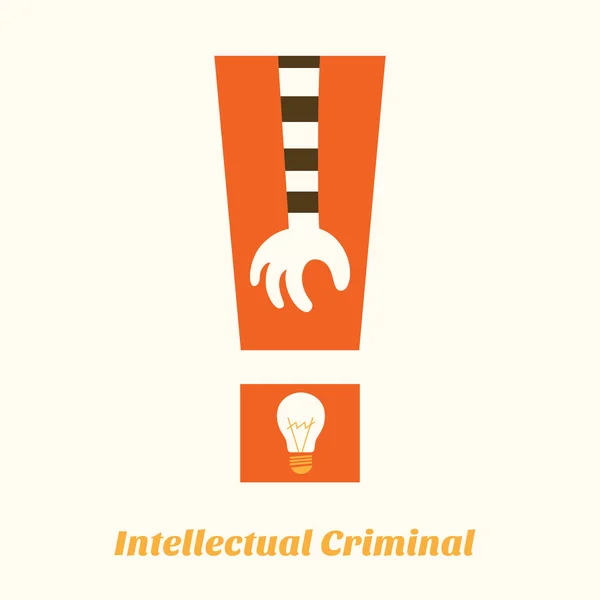 Idea stealing intellectual criminal aware — Stock Vector