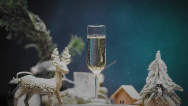 Frohes neues Jahr. Weihnachten und Neujahr Feiertage Hintergrund, Wintersaison — Stockvideo