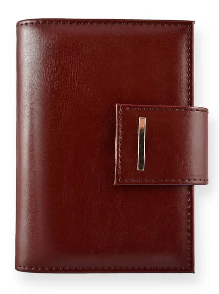 Brown leather notebook — Stock Photo, Image