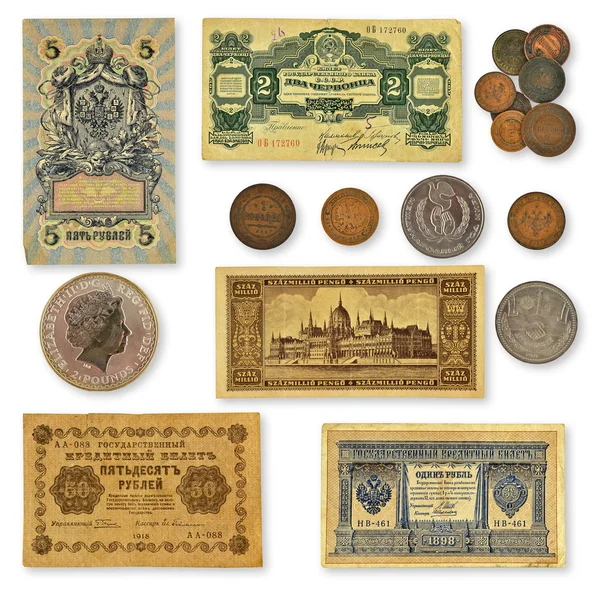 Collection of old banknotes — Stock Photo, Image