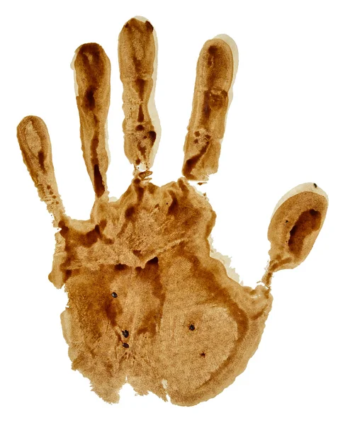 Impressão da mão isolado no branco — Fotografia de Stock