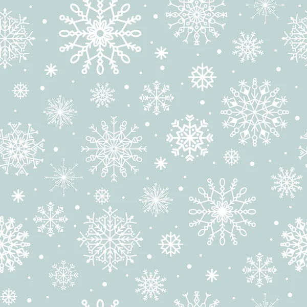 Kerst vector patroon met sneeuwvlokken, winter, sneeuw — Stockvector