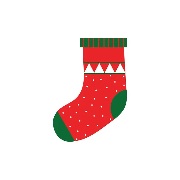 Різдвяний шкарпетковий вектор кольоровий значок, ізольований. Символ, ілюстрація логотипу — стоковий вектор