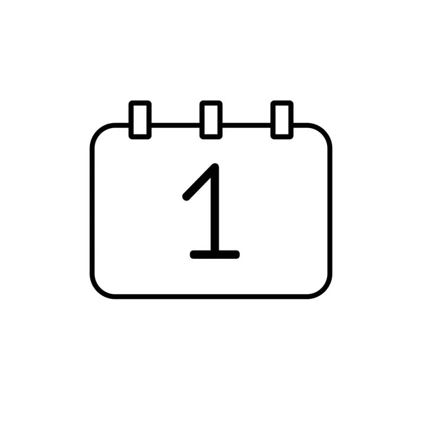 Vektornaptár ikon 1 január izolált. lineáris dátum ikon — Stock Vector
