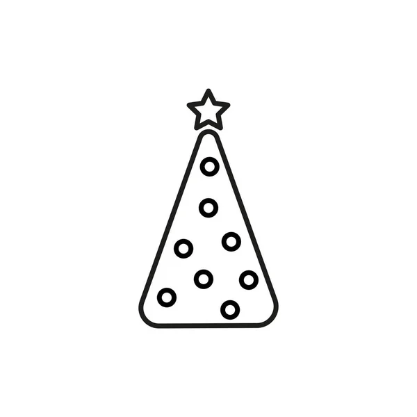 Kerstboom Overzicht Vector Icoon Kan Worden Gebruikt Voor Web Mobiel — Stockvector
