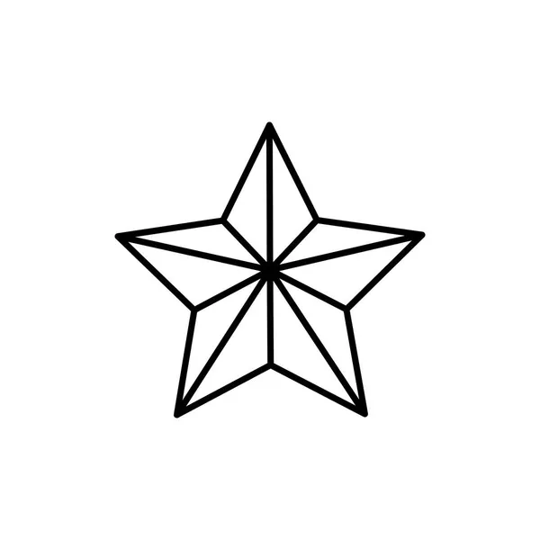 Vector Contorno Estrella Icono Estrella Navidad Para Árbol Navidad Aislado — Vector de stock