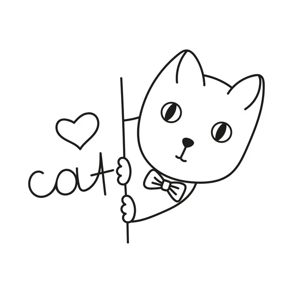 Wektor kreskówki rysowane bazgroły kot, słodkie i śmieszne, izolowane — Wektor stockowy