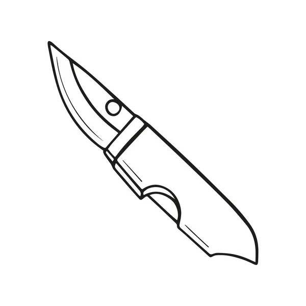 Ilustración Vectorial Garabato Cuchillo Para Senderismo Picnics Campamentos Turismo — Vector de stock