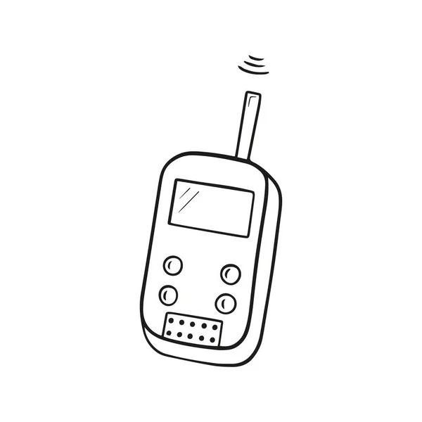 Vektor Lineare Walkie Talkie Symbol Doodle Element Tourist — Stockvektor