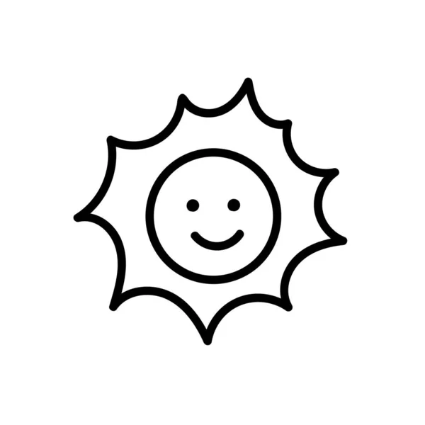 Símbolo Vetorial Sol Com Sorriso Estilo Doodle Desenho Mão Isolado —  Vetores de Stock