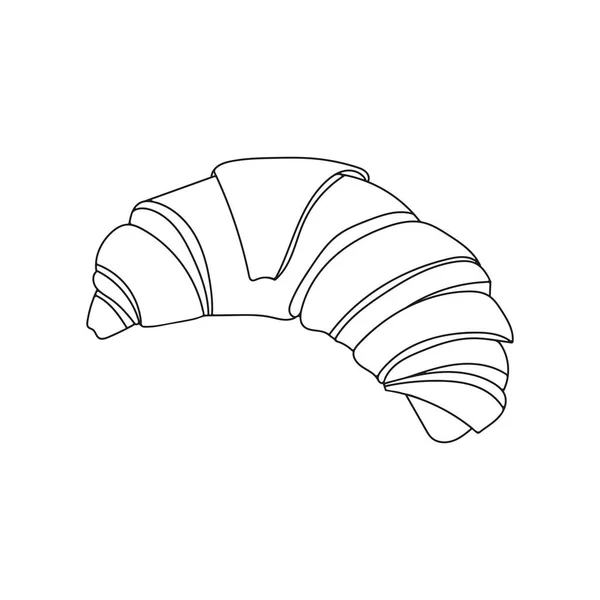 Croissant Doodle, uma ilustração de doodle vetorial desenhada à mão de um Croissant —  Vetores de Stock