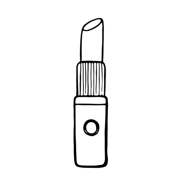 Διάνυσμα χέρι επέστησε Lipstick περίγραμμα doodle εικονίδιο. Εικονογράφηση σκίτσο κραγιόν — Διανυσματικό Αρχείο