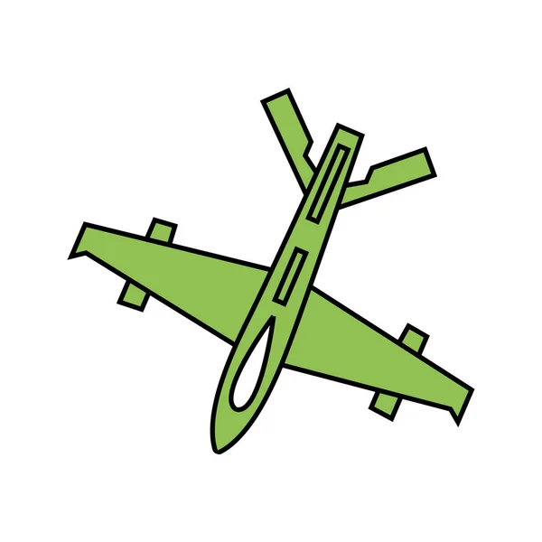 Ikona Samolotu Kolorze Doodle Stylu Ilustracja Wektora — Wektor stockowy
