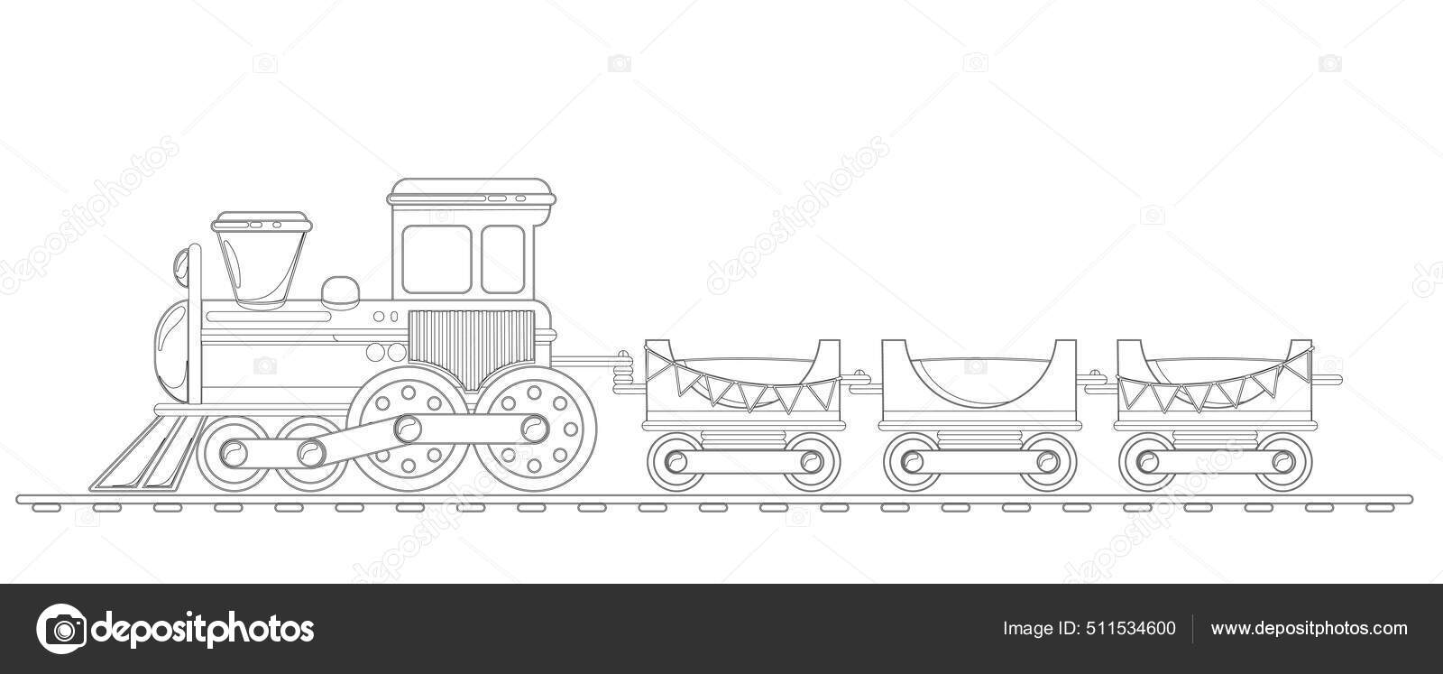 Kids train toy in cartoon Stock Vector by ©Kandella 511534600