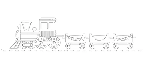 Gyerekek vonat játék rajzfilm stílusban. — Stock Vector