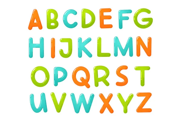 Kleurrijke kinderen lettertype. — Stockvector