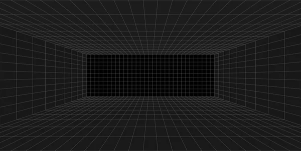 Izgara perspektifi siyah oda.