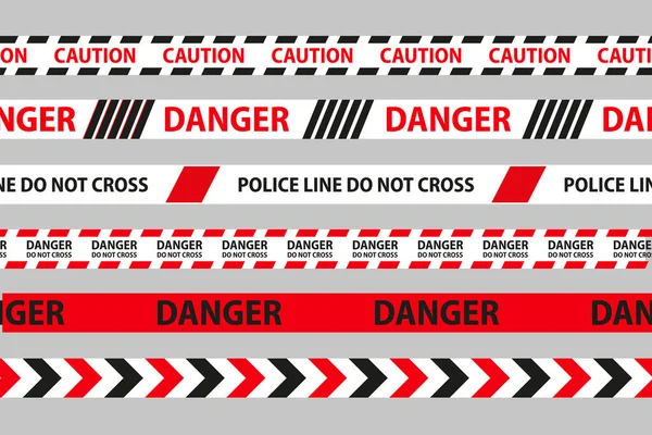 Bandes sans couture de danger, de prudence et d'avertissement — Image vectorielle