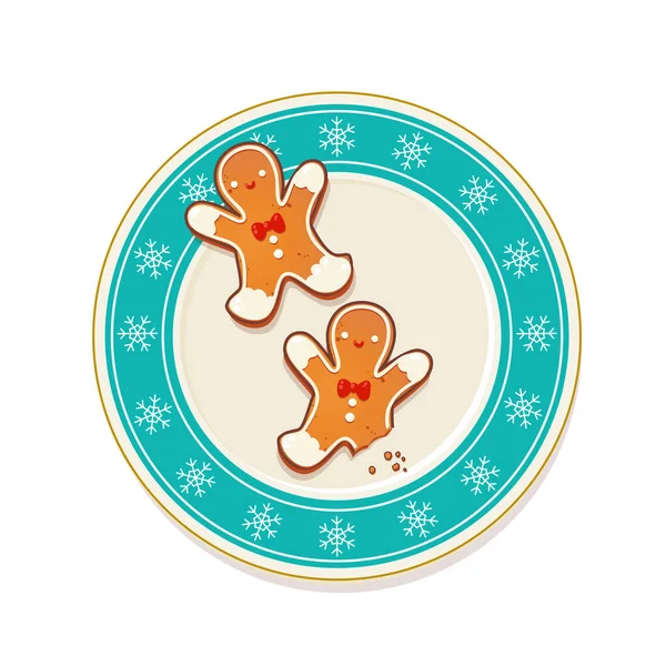 Placa con galletas de jengibre Navidad — Archivo Imágenes Vectoriales
