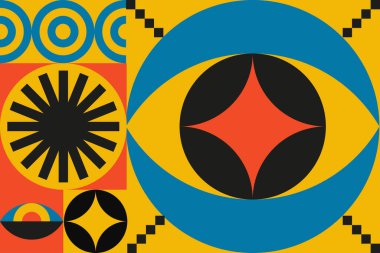 Bauhaus geometrik tasarımı ve göz elementleri