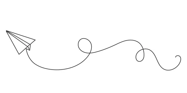 Papper plan kontinuerlig en linje ritning — Stock vektor