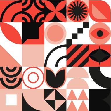 Bauhaus geometrik tasarımı ve göz elementleri