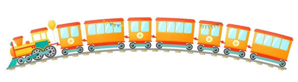 Juguete de tren para niños en estilo de dibujos animados. — Vector de stock