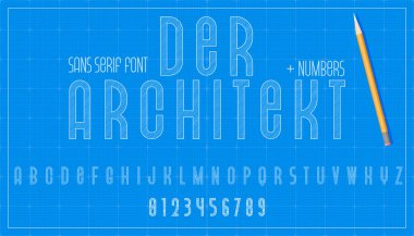 Taslak mimari yazı tipi.