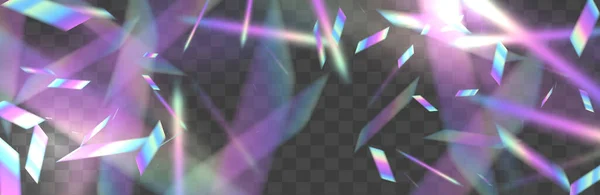 Holographic flying confetti overlay — 图库矢量图片