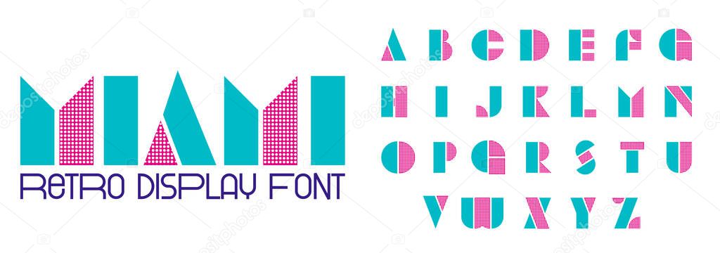 90s 80s Style Geometric Font. Bauhaus Modern Typography. Font for events, promotions, logos, banner, monogram and poster