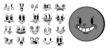 Retro 30 çizgi film ve çizgi roman karakterlerinin yüzleri