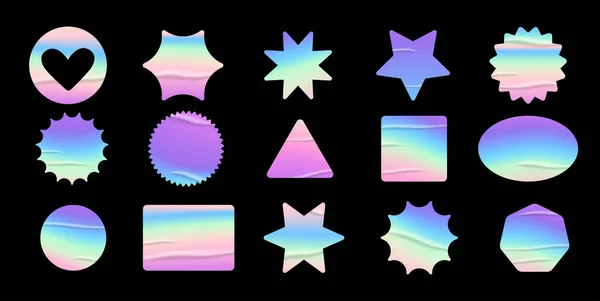 Holographic stickers set — Stock Vector