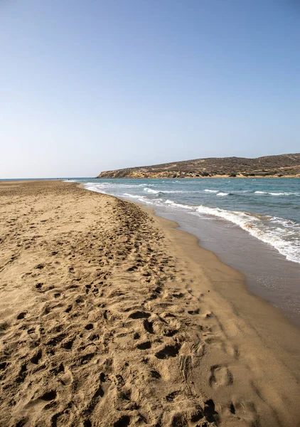 Playa Macheria Isla Rhodos Islas Del Dodecaneso Grecia Mañana — Foto de Stock