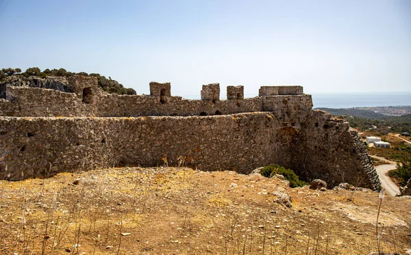 Castle Asklipio Rhodes Island Dodecanese Islands Greece Day Time — Zdjęcie stockowe