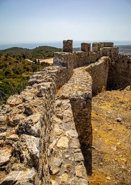 Castle Asklipio Rhodes Island Dodecanese Islands Greece Day — Stockfoto