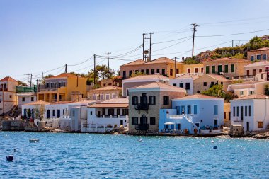 Chalki town center on Chalki island, Dodecanese islands, Greece, morning