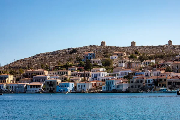 Chalki Town Center Chalki Island Dodecanese Islands Greece — Zdjęcie stockowe