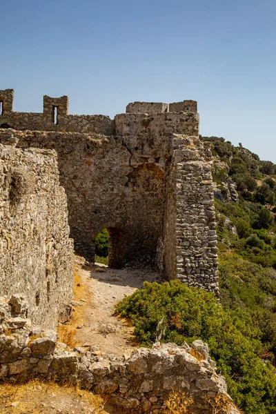 Castle Asklipio Rhodes Island Dodecanese Islands Greece — Zdjęcie stockowe