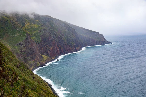Farol Ponta Pargo Küste Einem Regnerischen Tag — Stockfoto