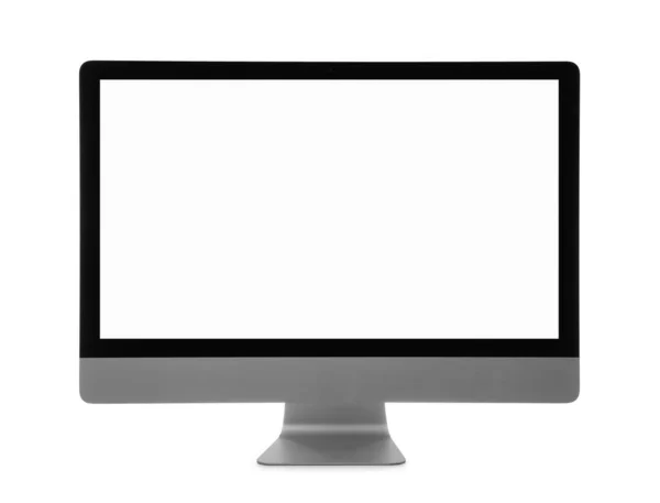 Moderne Computer Met Leeg Scherm Geïsoleerd Wit — Stockfoto