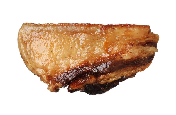 Tasty Fried Pork Lard Isolated White — Stock Photo, Image