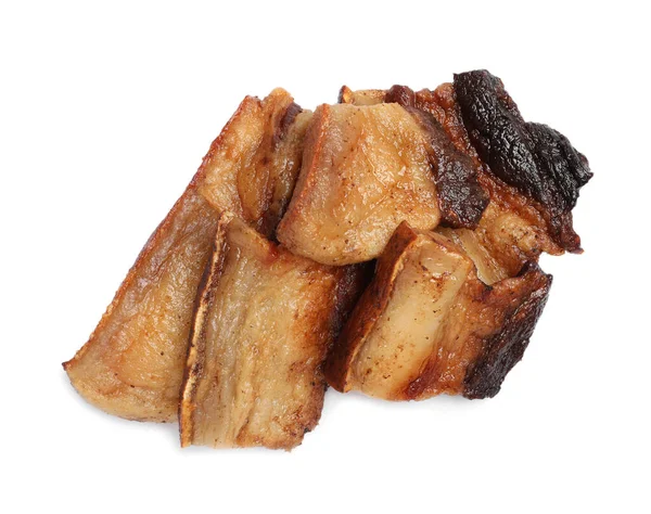 Bardo Porco Frito Saboroso Isolado Branco — Fotografia de Stock