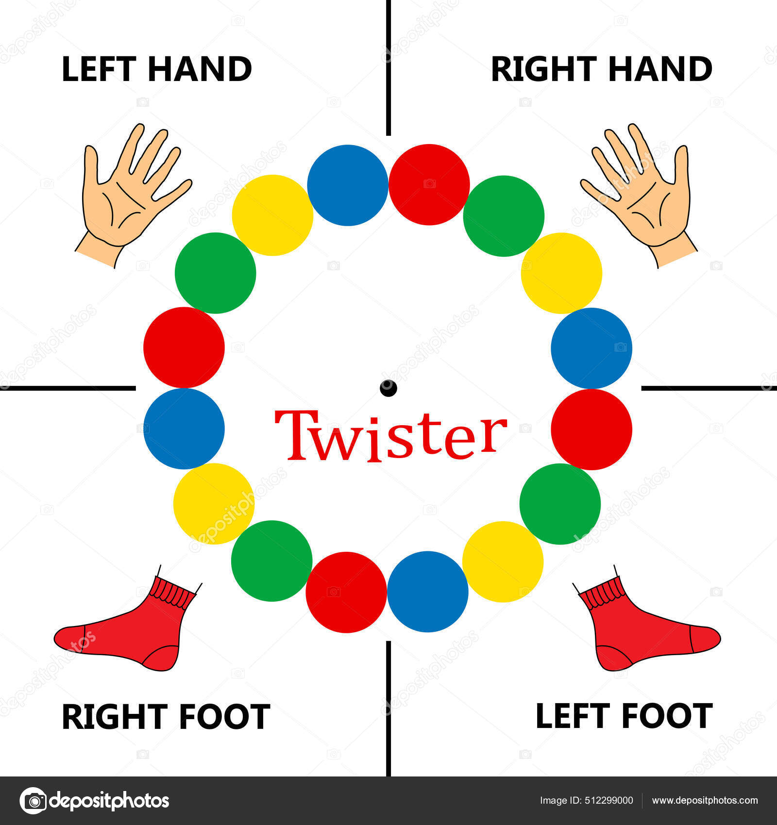 Twister Spinner Board Illustration Game Physical Skill Stock Photo by ...